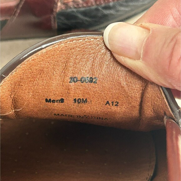 Johnston Murphy Mens Shoes 10 Black Brown Two Tone Leather Loafers Slip On Nice! - Picture 9 of 12